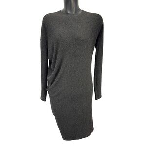 KIT AND‎ ACE Wave Viscose Cashmere Stretch Minimalist Grey Long Sleeve Dress M